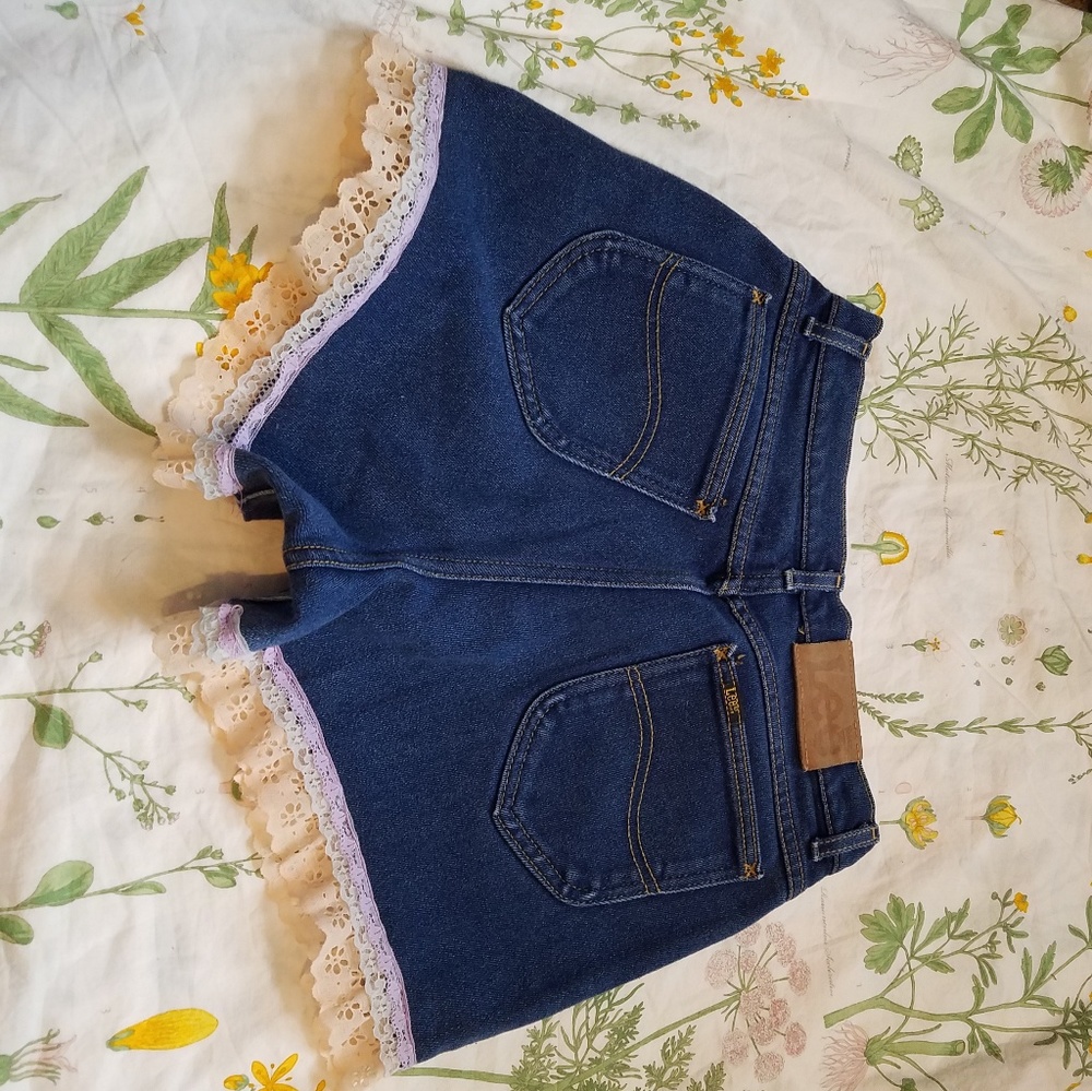 Lee Jeans Upcycled Denim Shorts with Ruffles - Picture 3 of 3